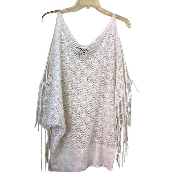 Vintage Arden B Crochet Cold Shoulder Top Size Large - Picture 1 of 10